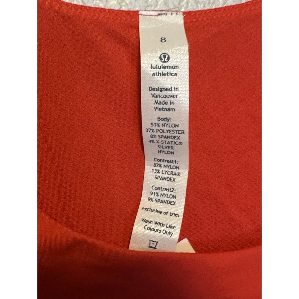 LULULEMON Run Ta Ta Topper Tank Top in Love Red Orange Sz 8‎ NWT LW1C50S